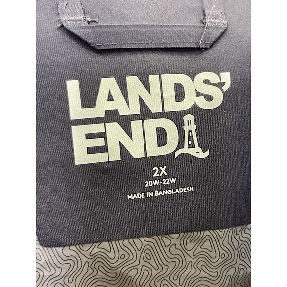 Lands' End Jacket Womens 2X Blue Rain Coat Hooded Packable Lined Pockets - Picture 7 of 11